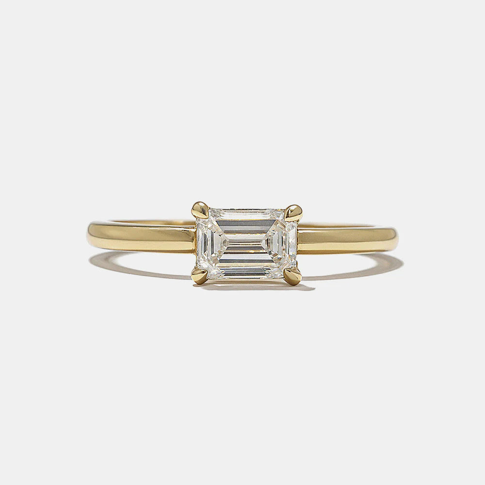 0.75 -2.50 CT Emerald CVD Diamond Solitaire Engagement Ring
