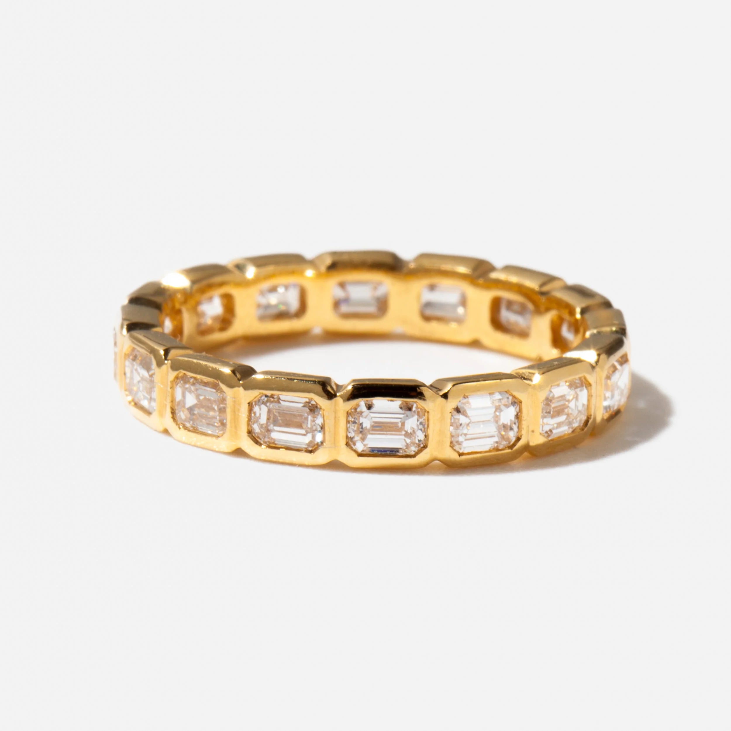 1.50 TCW Emerald CVD Diamond Full Eternity  Wedding Band