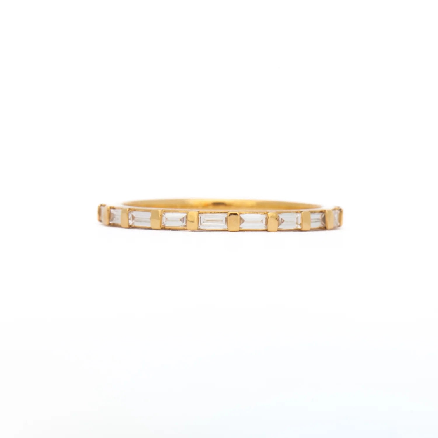 0.25 TCW Baguette CVD Diamond Bar Wedding Band
