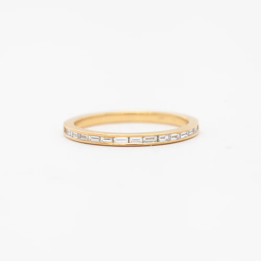 0.25 TCW Baguette CVD Diamond Channel Half Eternity  Wedding Band