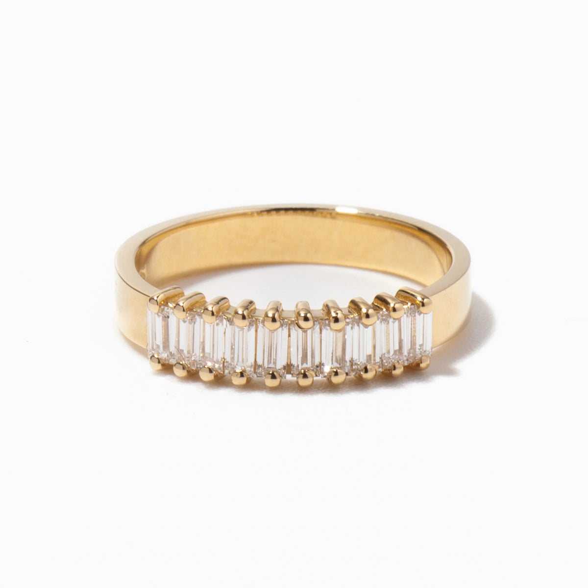 0.60 TCW Baguette CVD Diamond Half Eternity Wedding Band