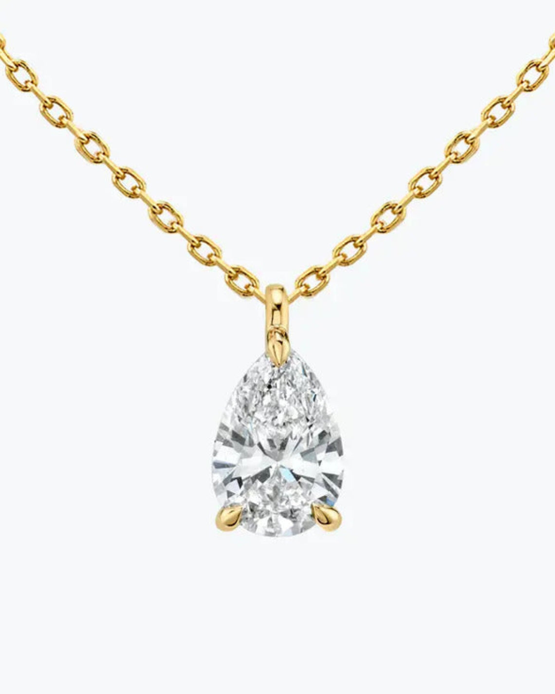 0.25-1.0 CT Pear Moissanite Diamond Solitaire Necklace - Camila Brown