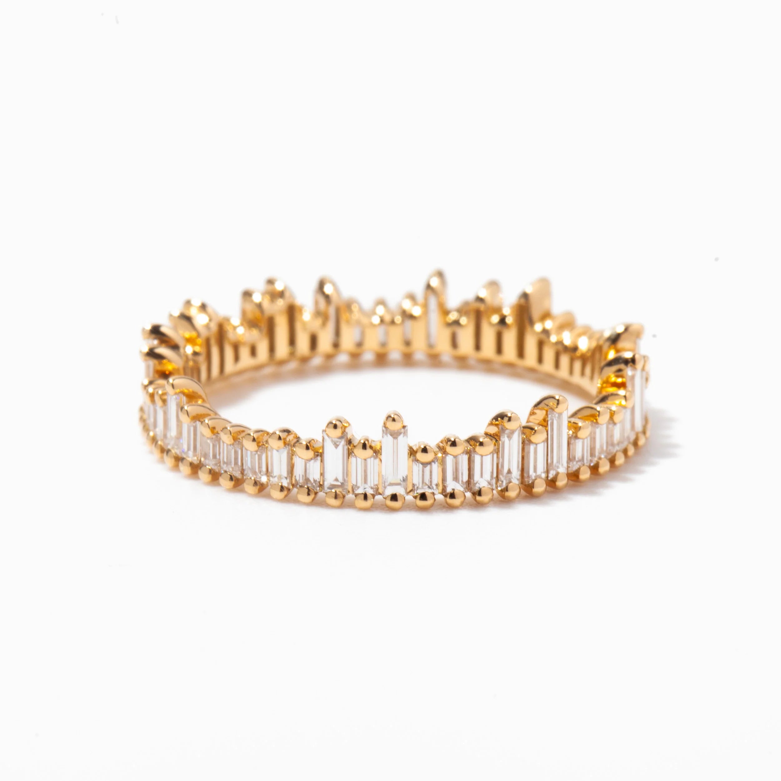 0.75 TCW Baguette CVD Diamond Crown Wedding Band