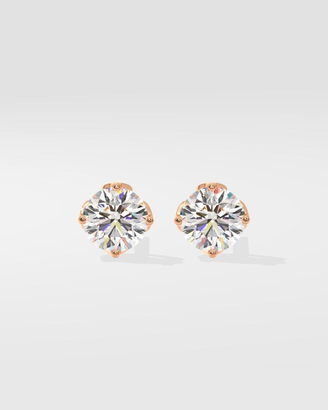 1.0 TCW Round Cut Moissanite Solitaire Stud Earrings - Camila Brown