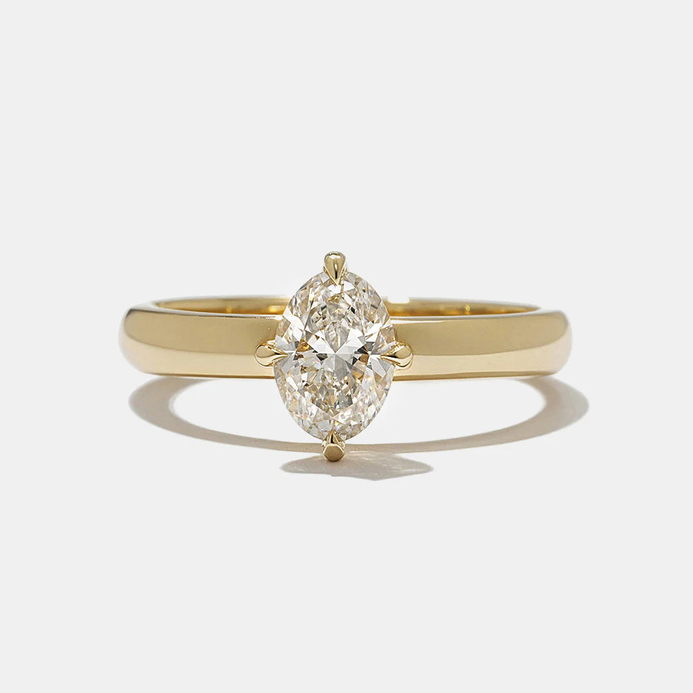 0.75 -2.50 CT Oval CVD Diamond Solitaire Engagement Ring