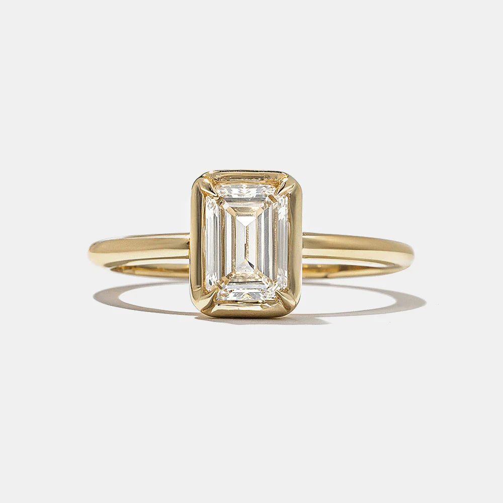 0.75 -2.50 CT Emerald CVD Diamond Solitaire Engagement Ring