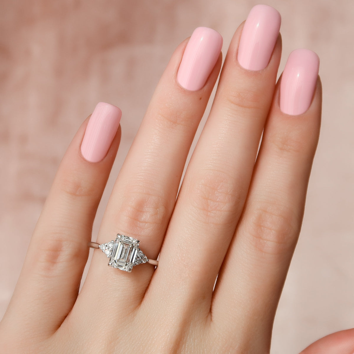 1.50 - 3.50 CT Emerald Cut Lab Grown Diamond Cluster Engagement Ring