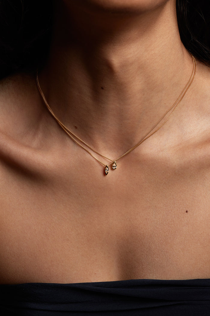Mini Marquise Moissanite Diamond Necklace