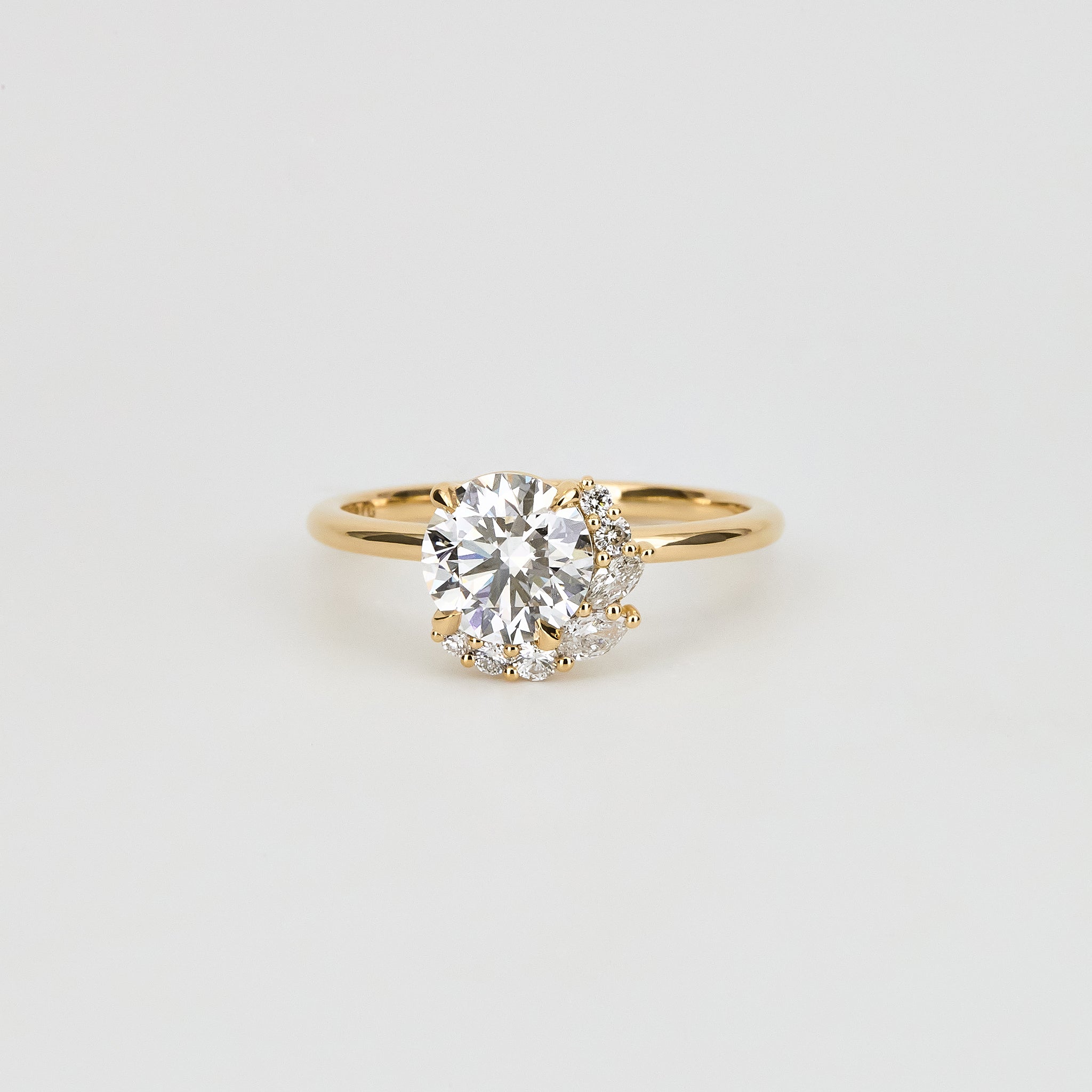 1.24 - 2.50 CT Round Lab Grown Diamond Cluster Engagement Ring
