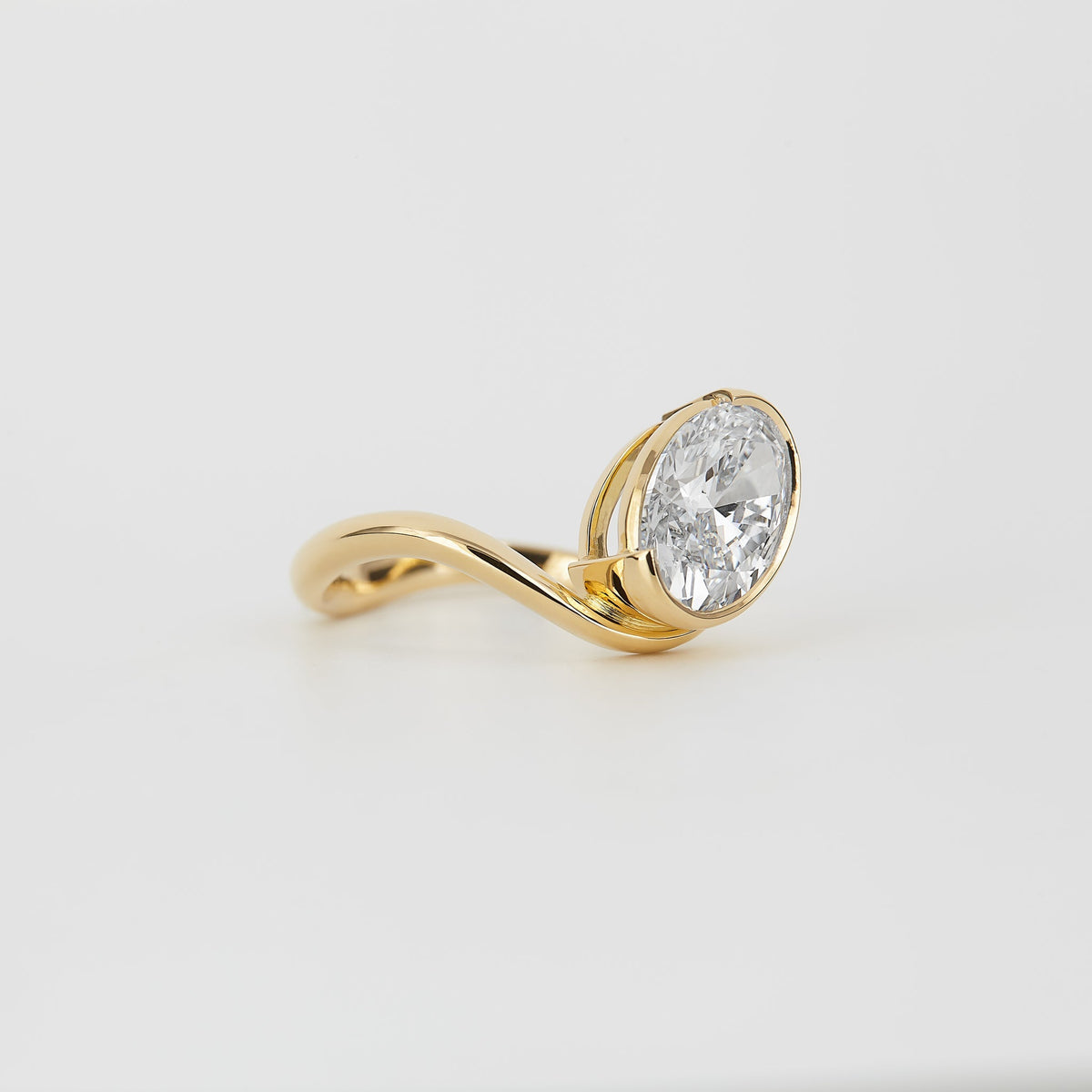 2.0-3.0 CT Oval Lab Grown Diamond Unique Engagement Ring