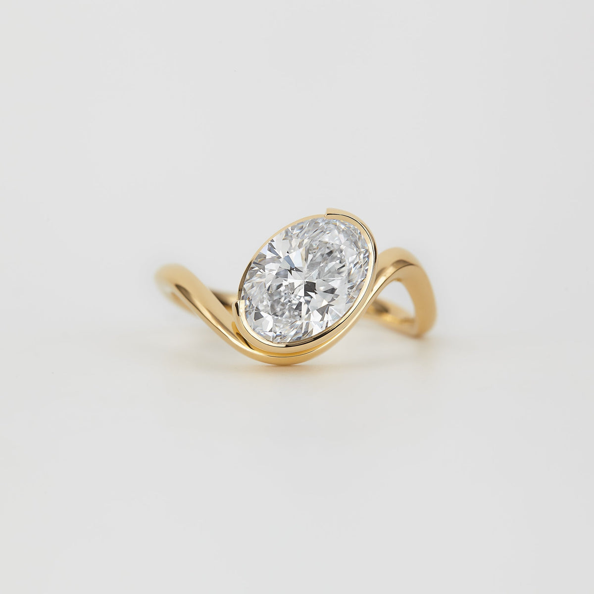 2.0-3.0 CT Oval Lab Grown Diamond Unique Engagement Ring