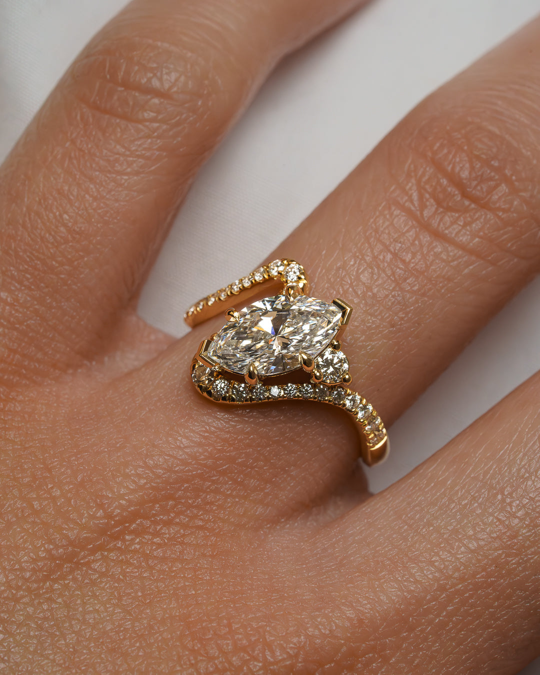2.0 - 3.0  CT Marquise Lab Grown Diamond Unique Engagement Ring