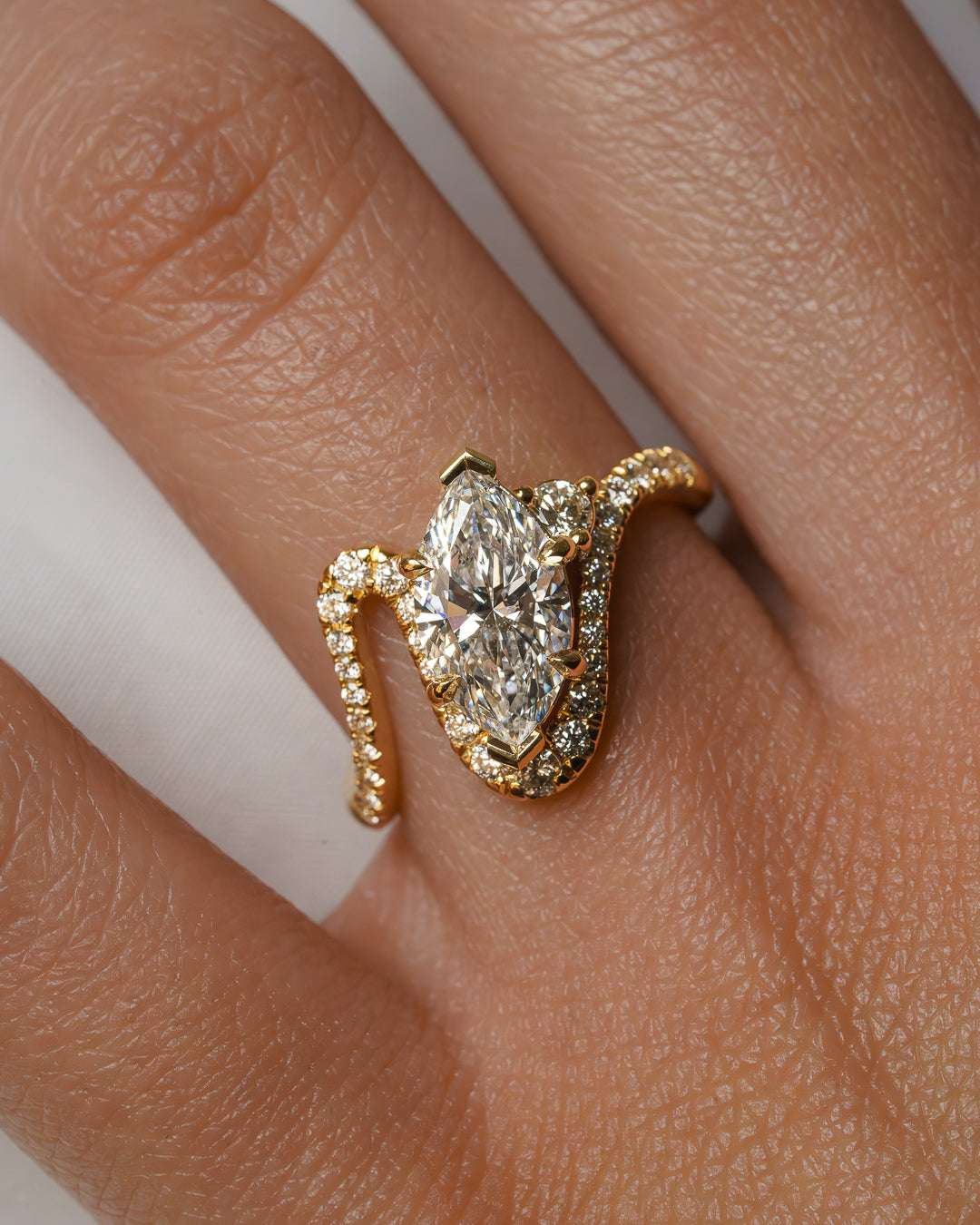 2.0 - 3.0  CT Marquise Lab Grown Diamond Unique Engagement Ring