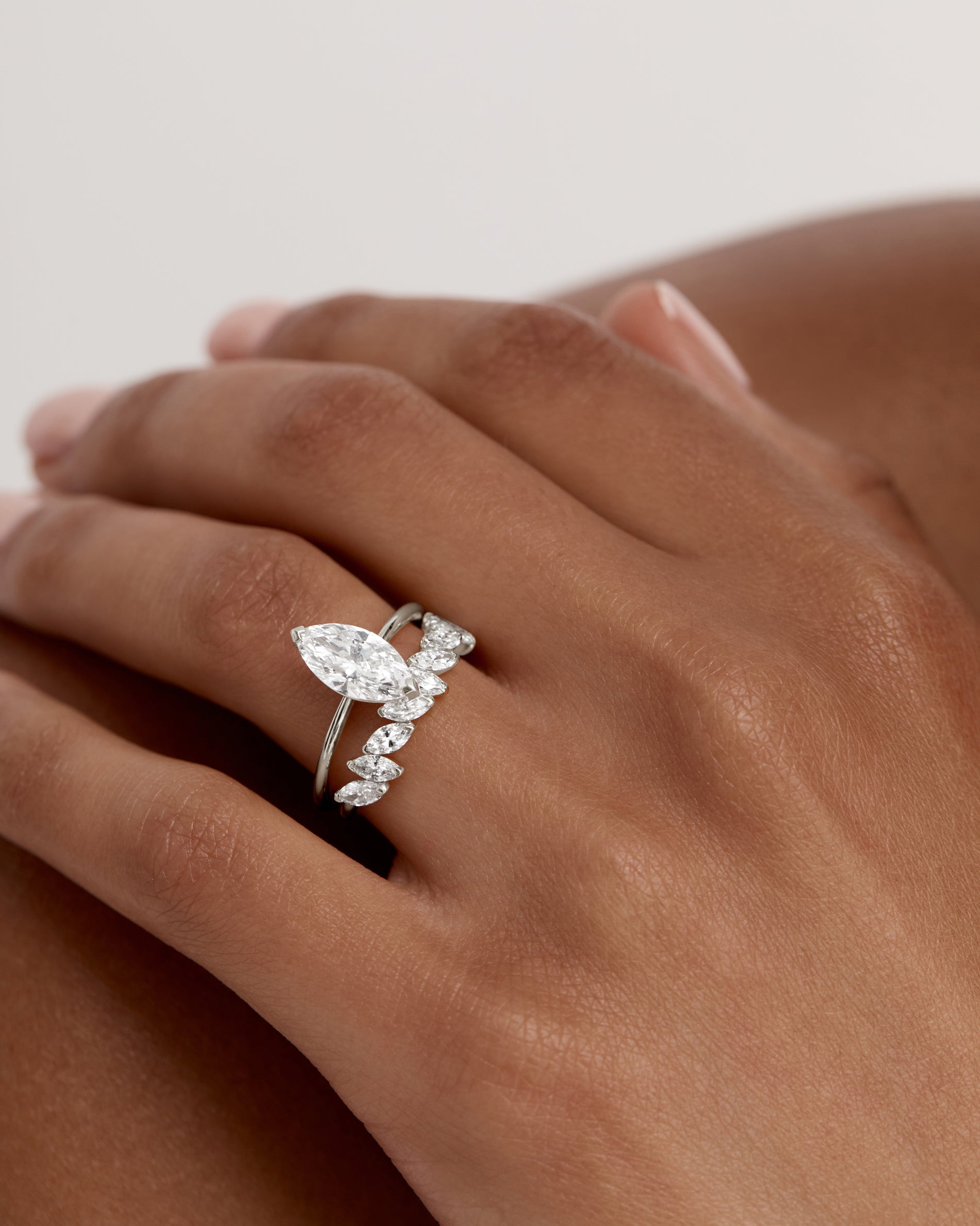 1.0 TCW Marquise EF-VVS Diamond Half  Endless Wedding Band