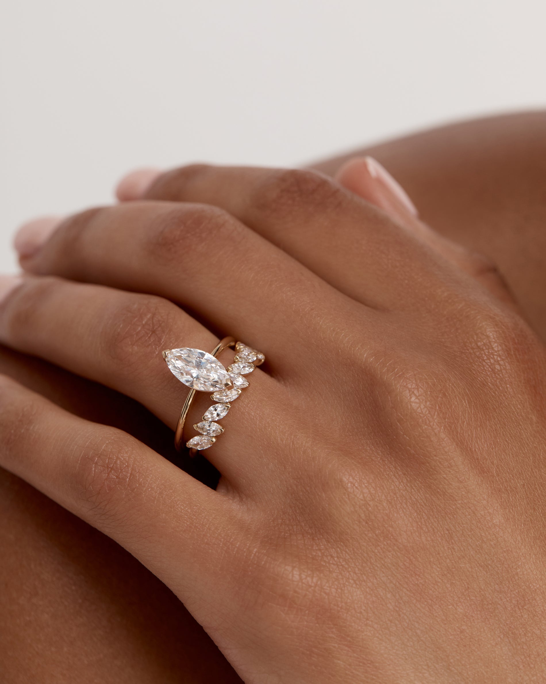 1.0 TCW Marquise EF-VVS Diamond Half  Endless Wedding Band