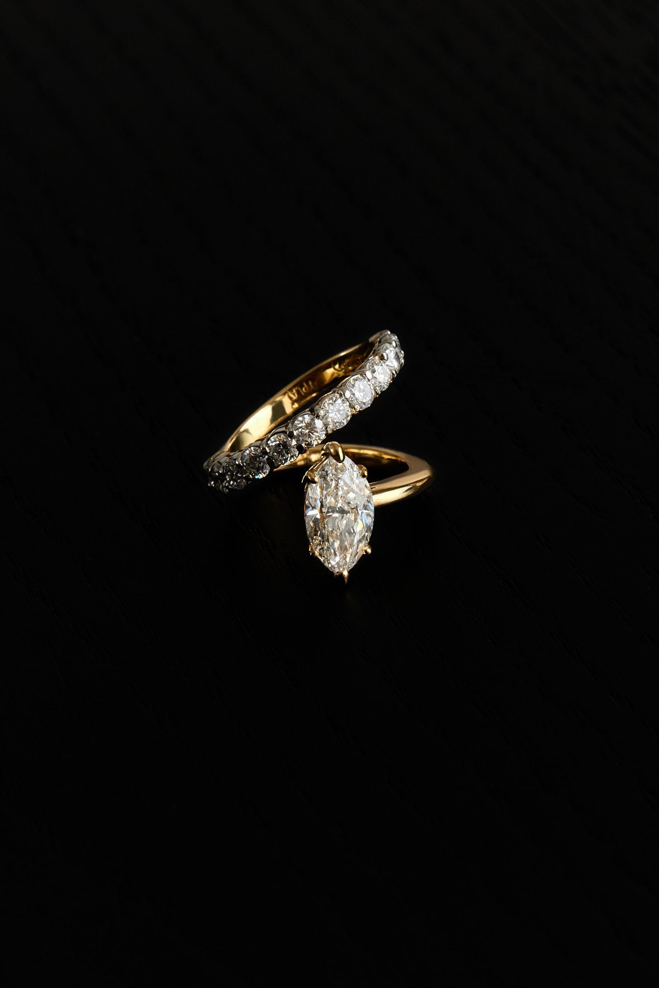 2.50 CT Marquise Shaped Moissanite Unique Wrap Engagement Ring