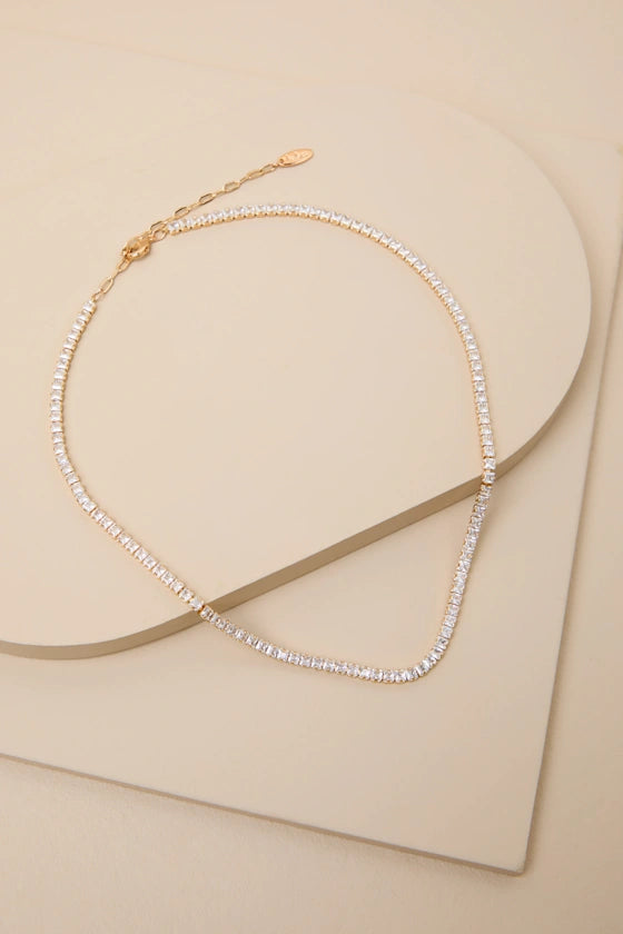 Round Lab Grown Diamond Tennis Necklace