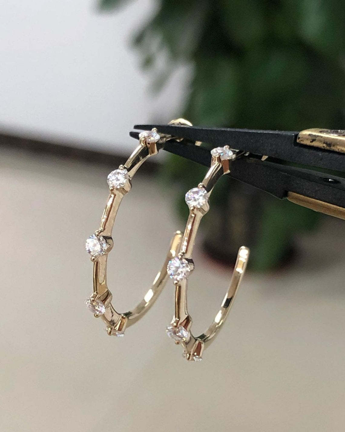 0.24 TCW Round Cut Moissanite Open Hoop Earrings - Camila Brown