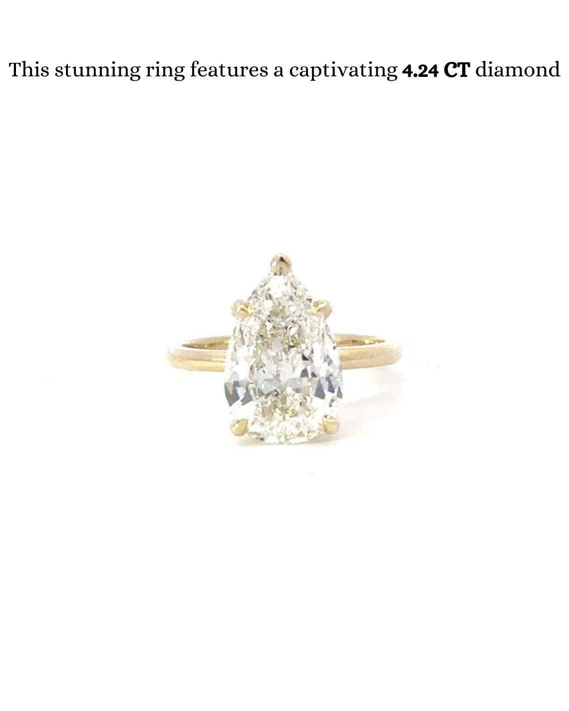 2.24-4.24 CT Pear G/SI1 CVD Diamond solitaire Engagement Ring - Camila Brown