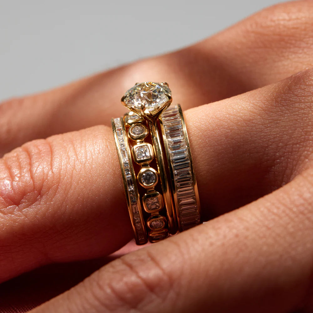 0.3 TCW Baguette & Princess CVD Diamond Channel Setting Wedding Band