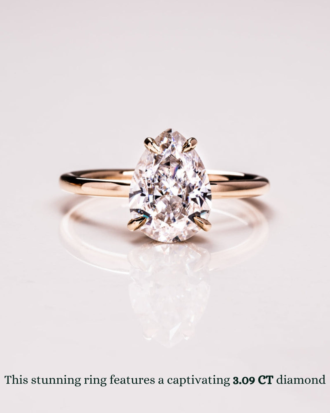 1.09 - 3.09 CT Pear F/VS1 CVD Diamond Hidden Halo Engagement Ring - Camila Brown