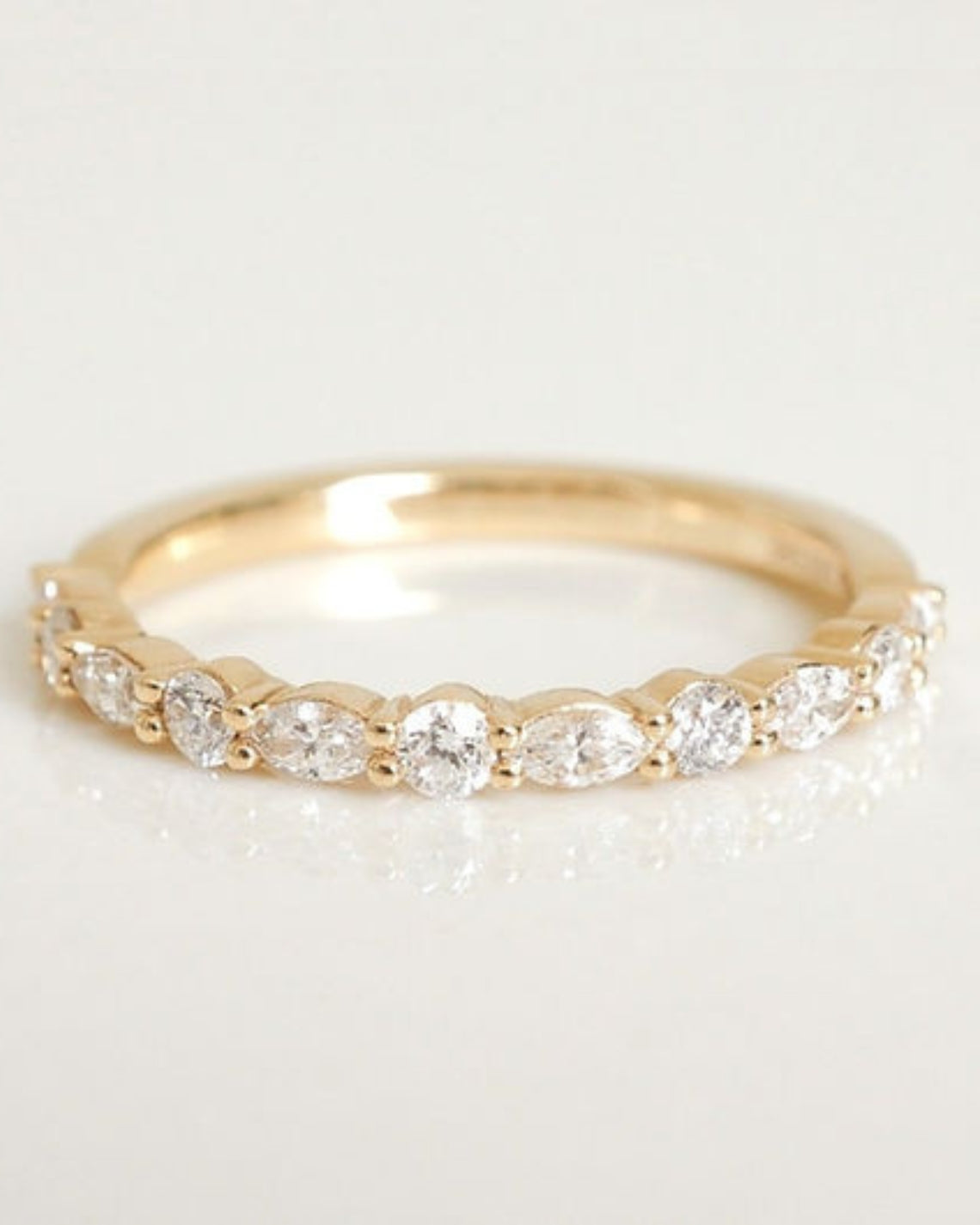 0.43 TCW Round & Marquise CVD Diamond Alternative Wedding Band - Camila Brown