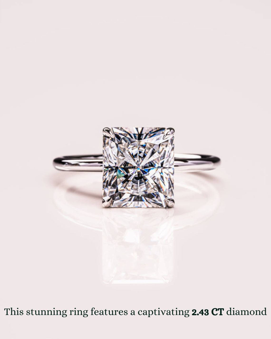 1.43 - 3.43 CT Radiant E/VS1 CVD Diamond Solitaire Engagement Ring - Camila Brown