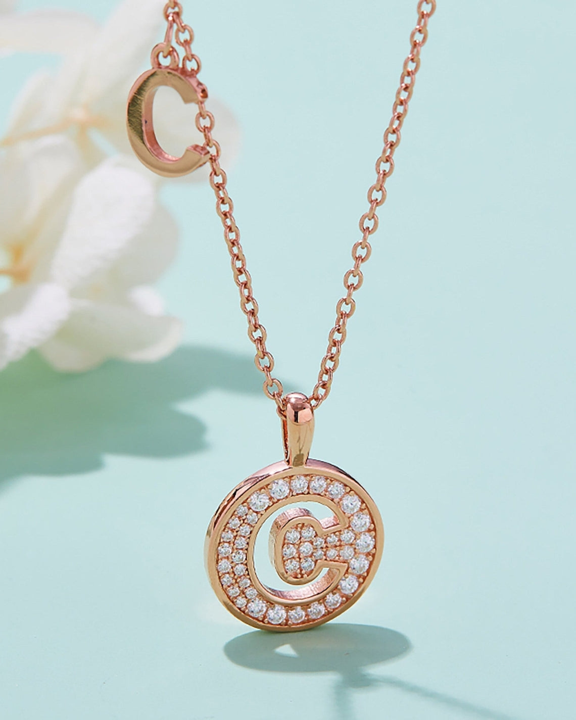 Customized "C" Letter Moissanite Diamond Necklace - Camila Brown