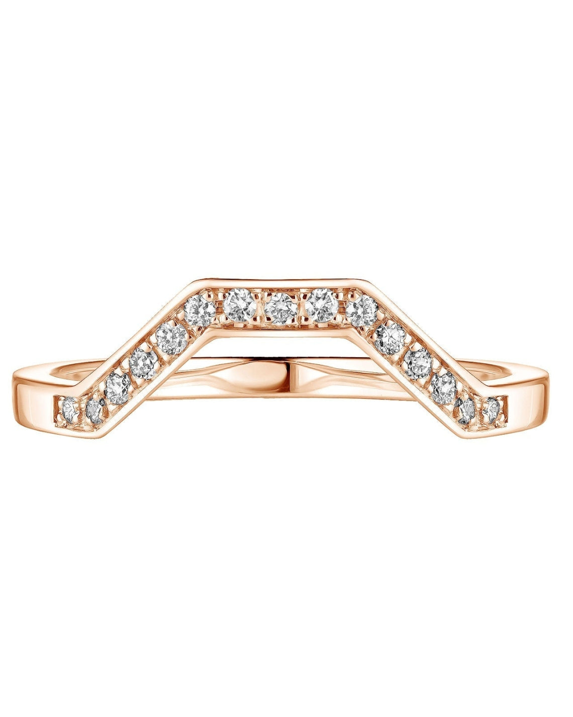 0.11 CT Round Shaped Moissanite Curved Wedding Band - Camila Brown