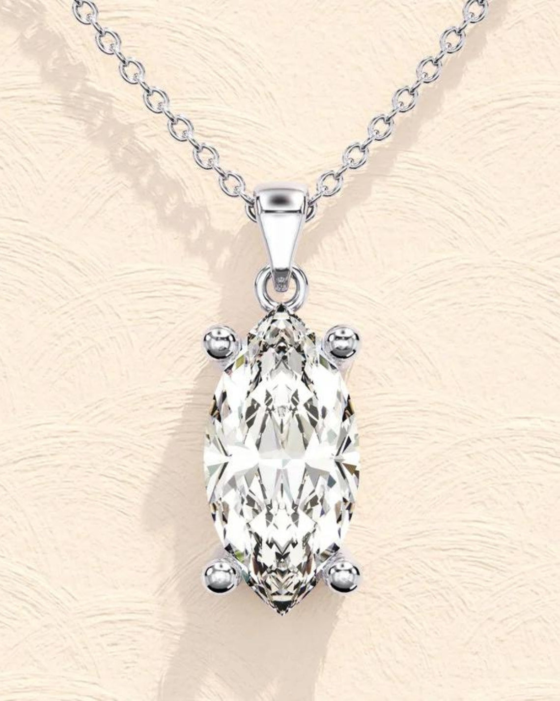 1.0 CT Marquise Moissanite Diamond Solitaire Necklace - Camila Brown