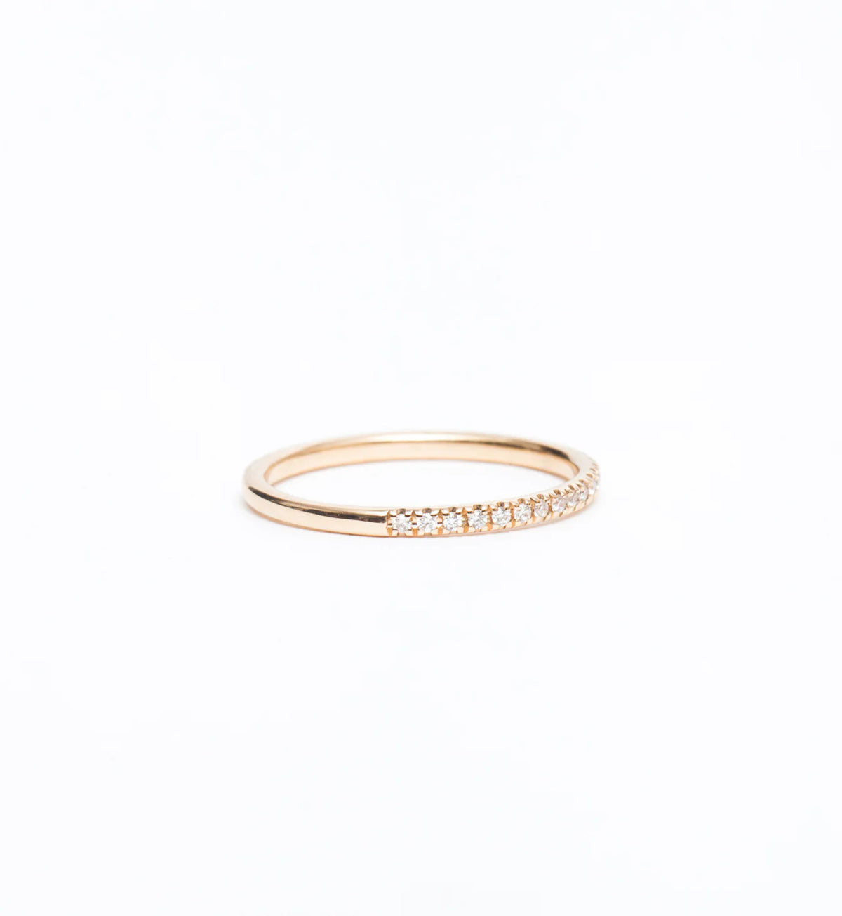 0.17 TCW Round CVD Diamond Half Eternity Wedding Band