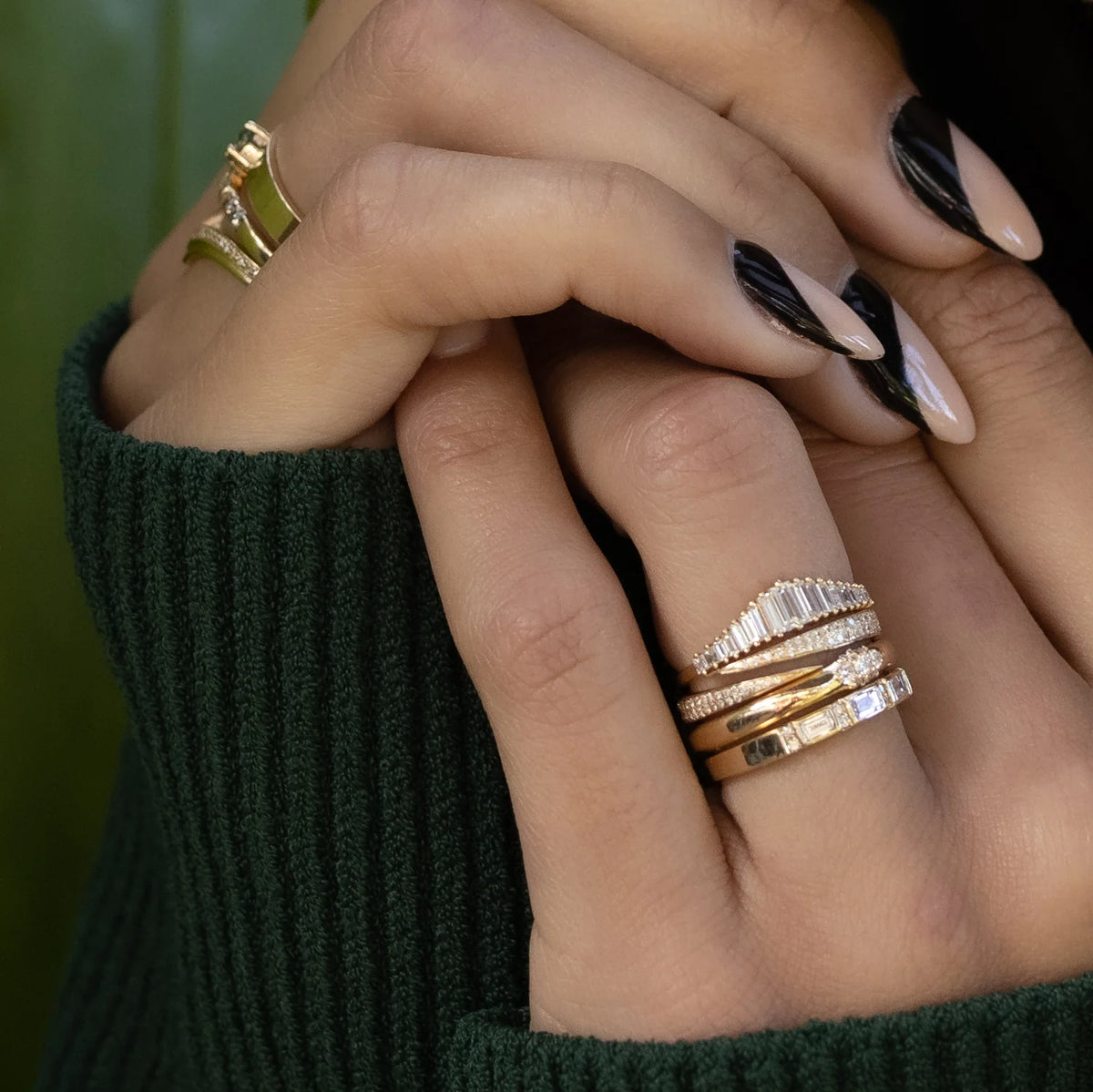 0.42 TCW Baguette CVD Diamond Curved Wedding Band