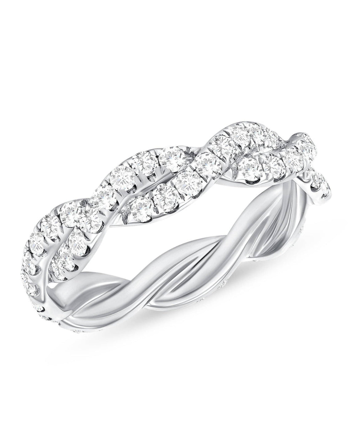 0.20 TCW Round CVD Diamond Twisted Wedding Band - Camila Brown