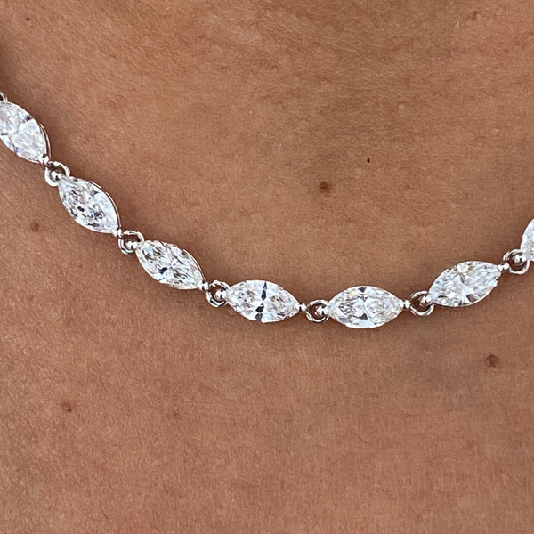 Marquise Lab Grown Diamond Tennis Necklace