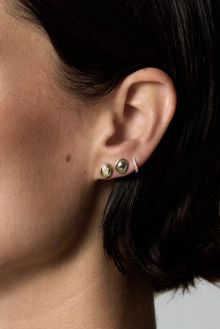 Oval Bezel Studs Earrings
