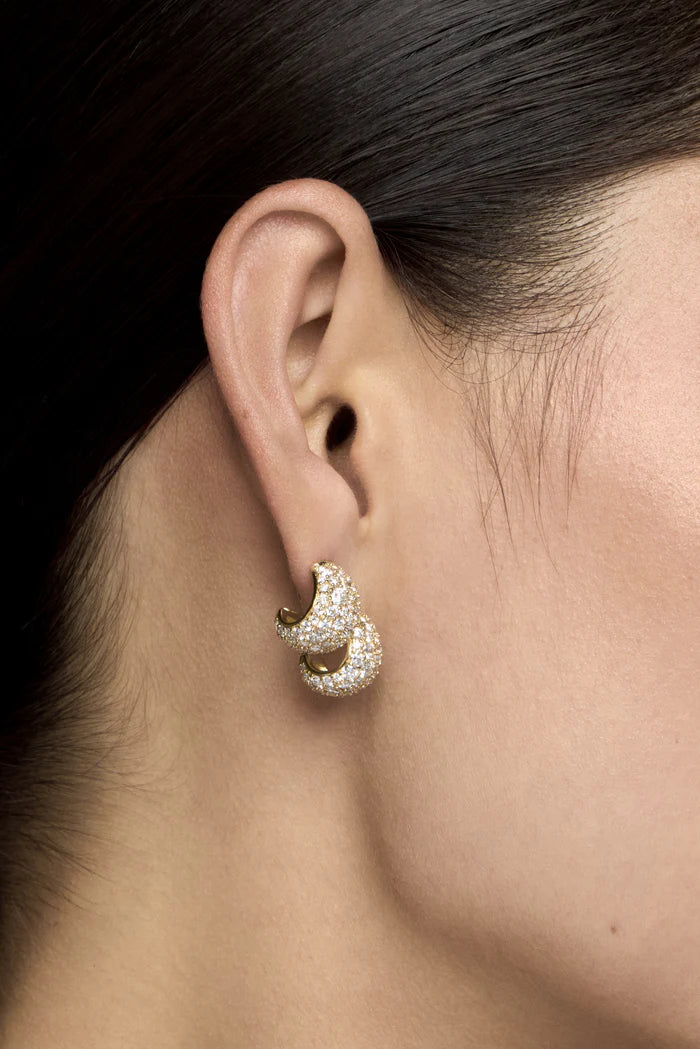 3.70 TCW Mini Round Cut Moissanite Diamond Hoops Earrings