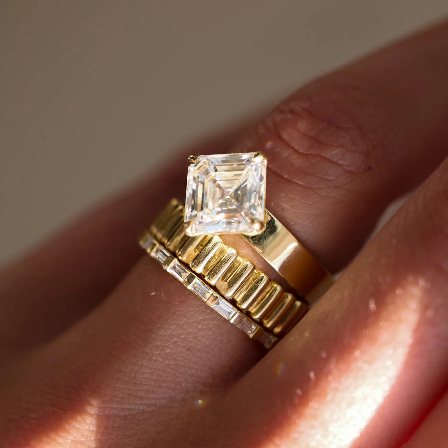 0.25 TCW Baguette CVD Diamond Bar Wedding Band