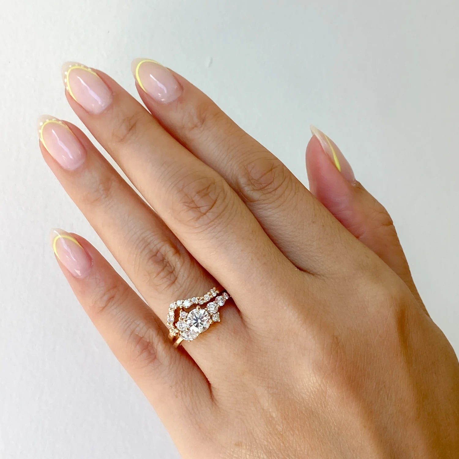 0.17 TCW Round CVD Diamond Curved Wedding Band
