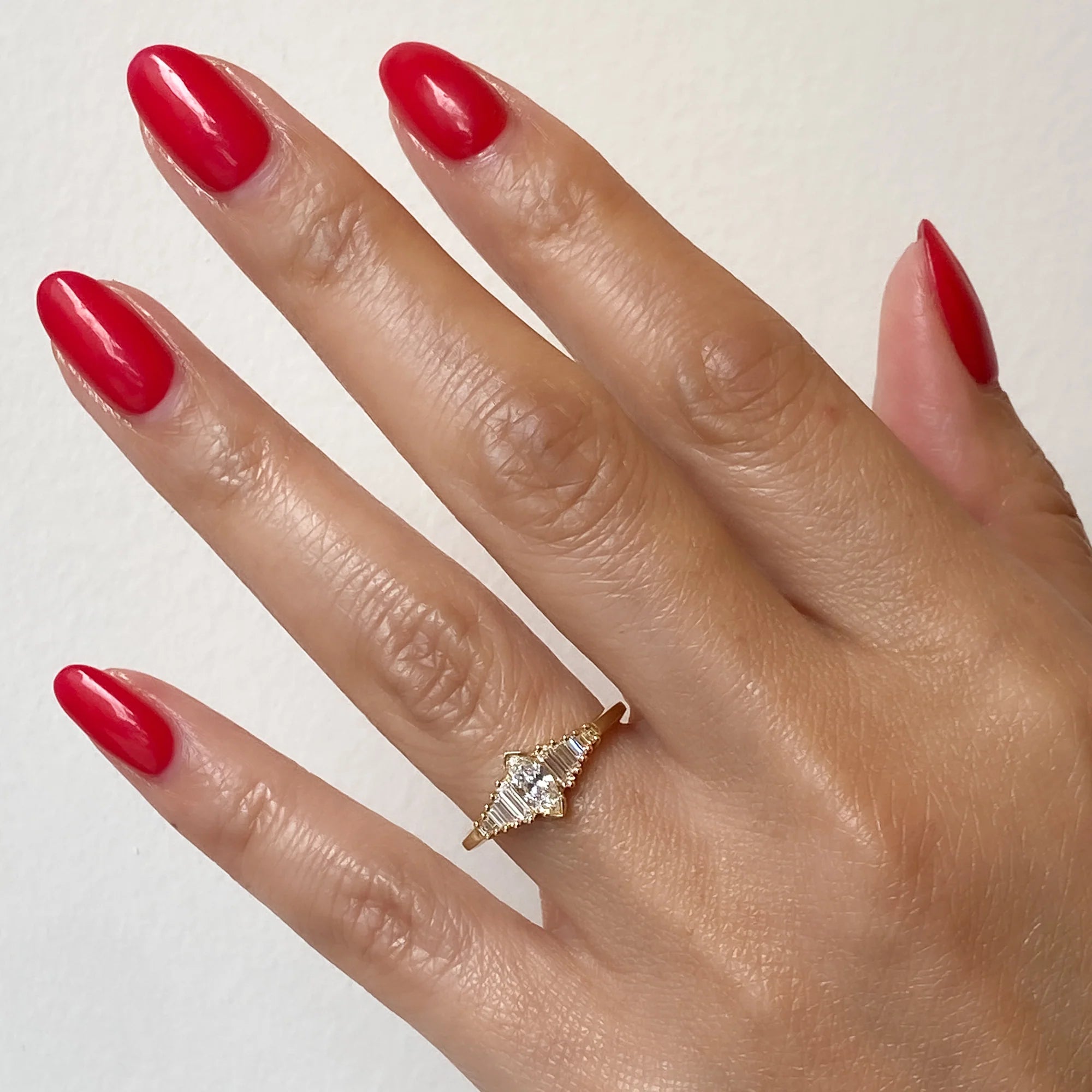 0.50 -2.50 CT Marquise CVD Diamond Pave Engagement Ring