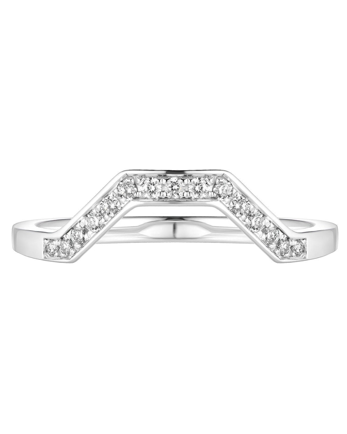 0.10 CT Round Shaped Moissanite Curved Wedding Band - Camila Brown