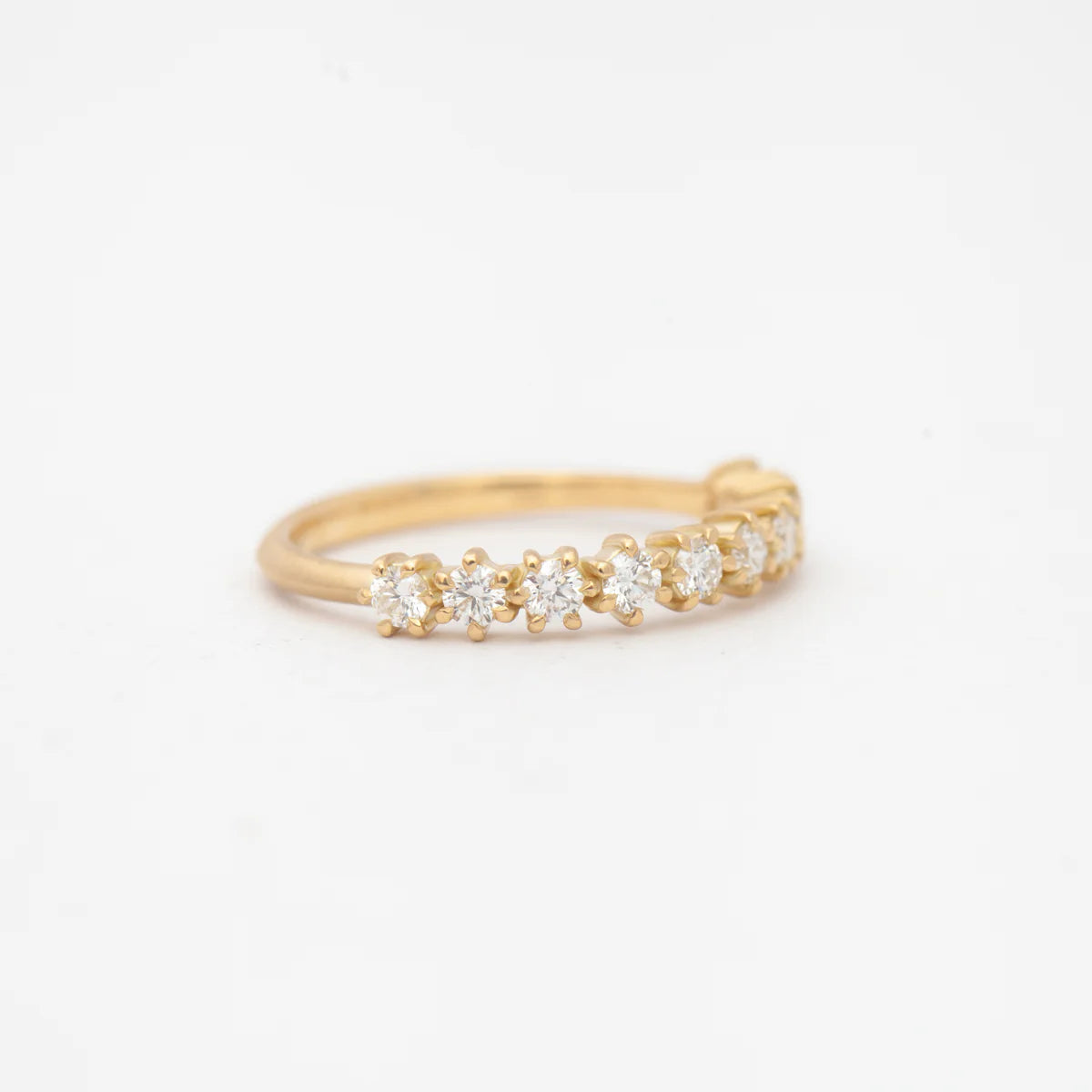 0.55 TCW Round CVD Diamond Half Eternity Wedding Band