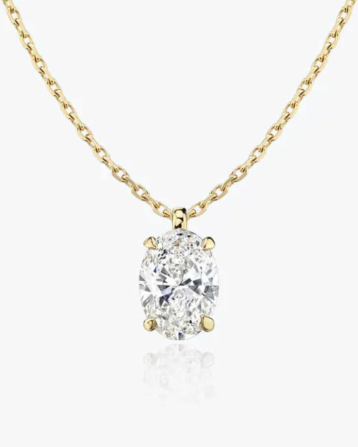 0.25-1.0 CT Oval Moissanite Diamond Solitaire Necklace - Camila Brown