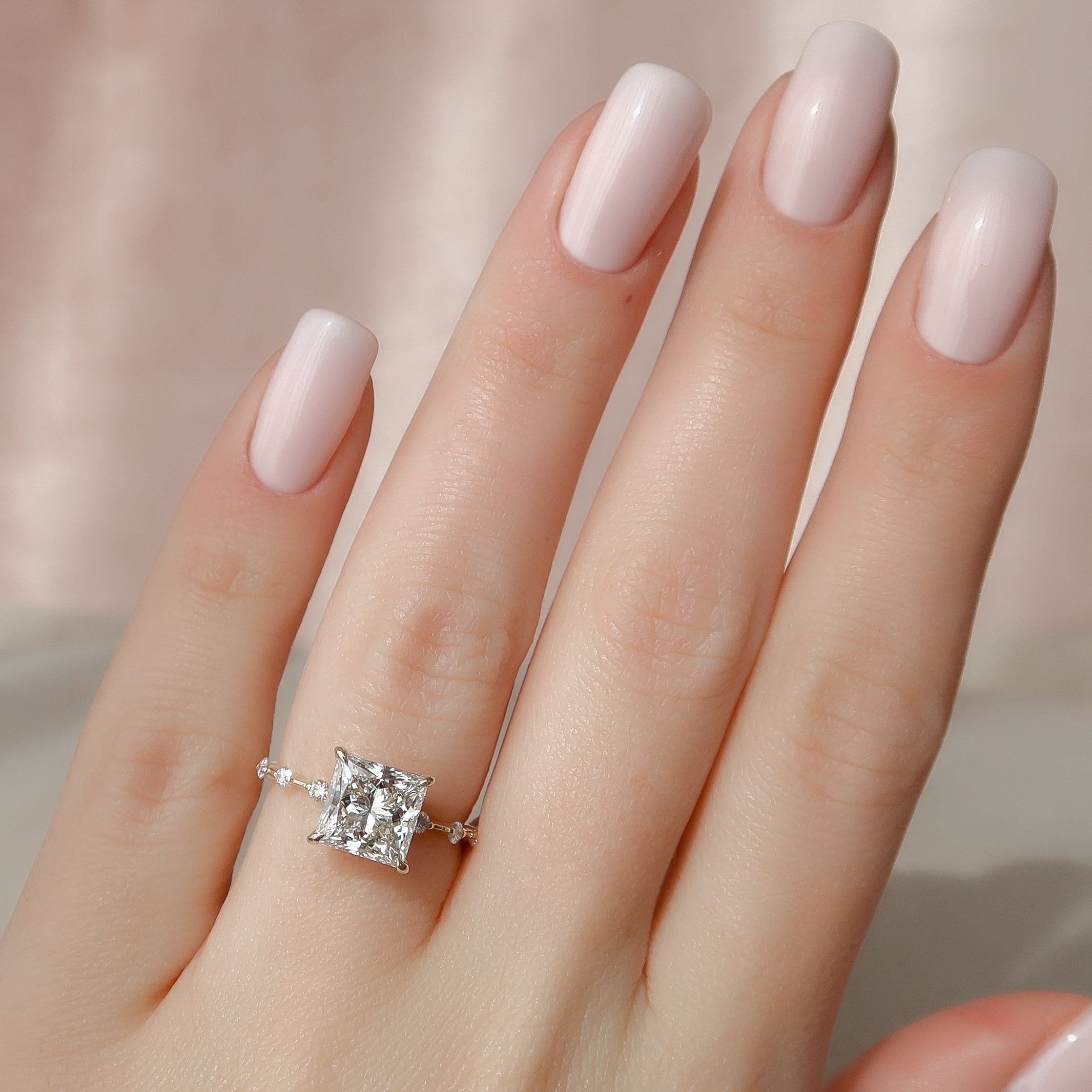 1.0 -3.0 Shape Princess Dainty Engagement Ring