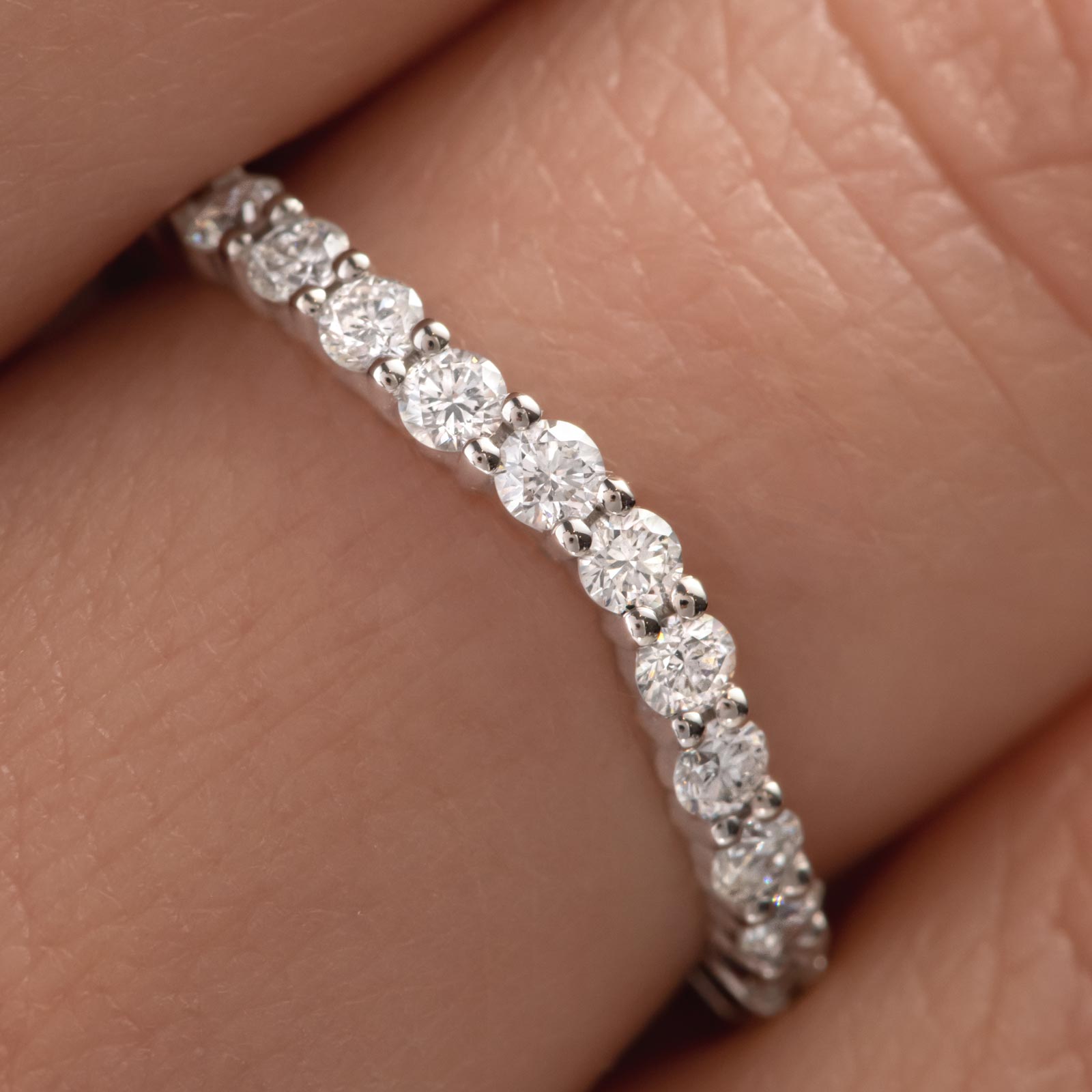 0.63 CT Round Shaped Moissanite Semi Eternity Wedding Band - Camila Brown