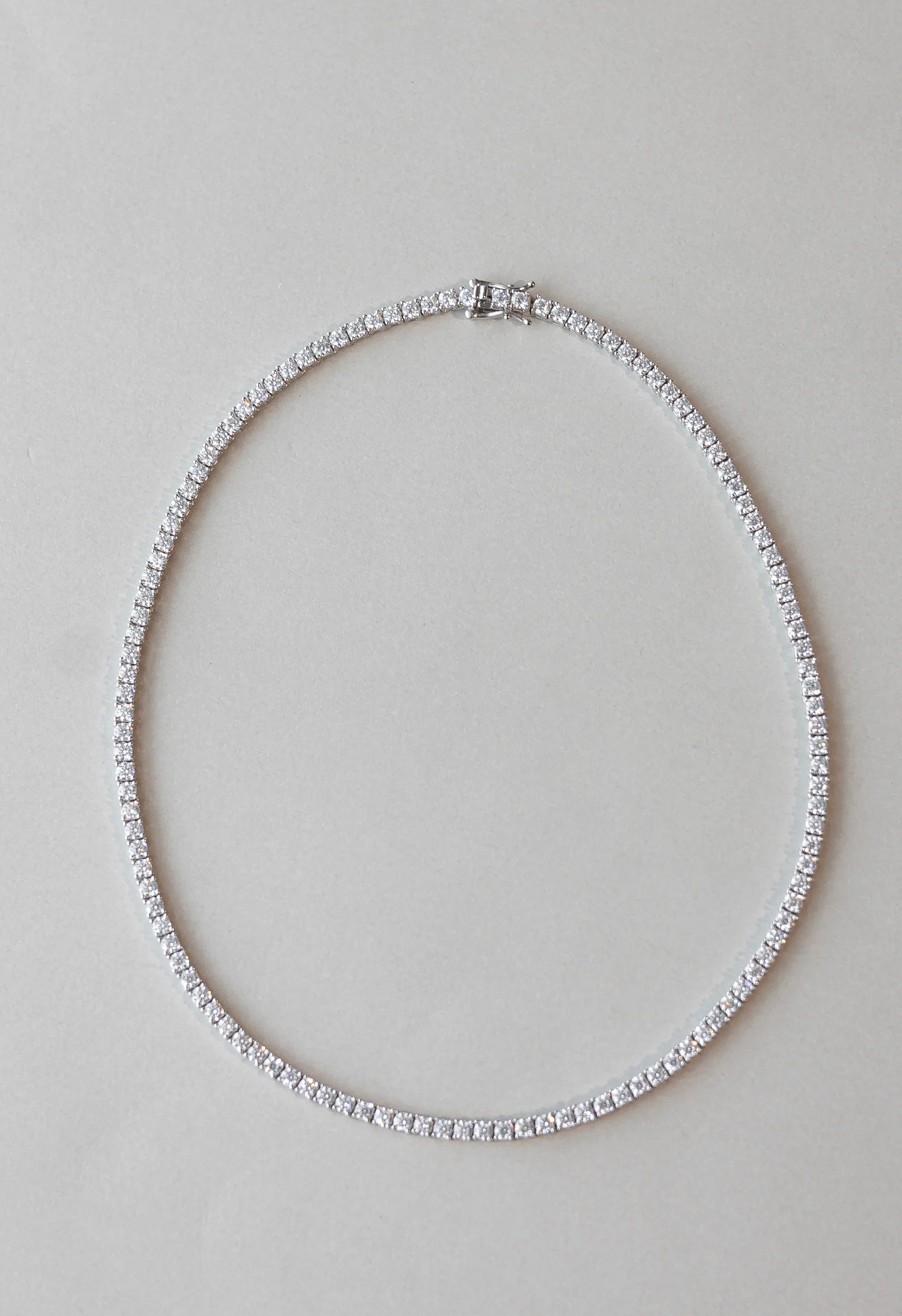 Round Lab Grown Diamond Tennis Necklace