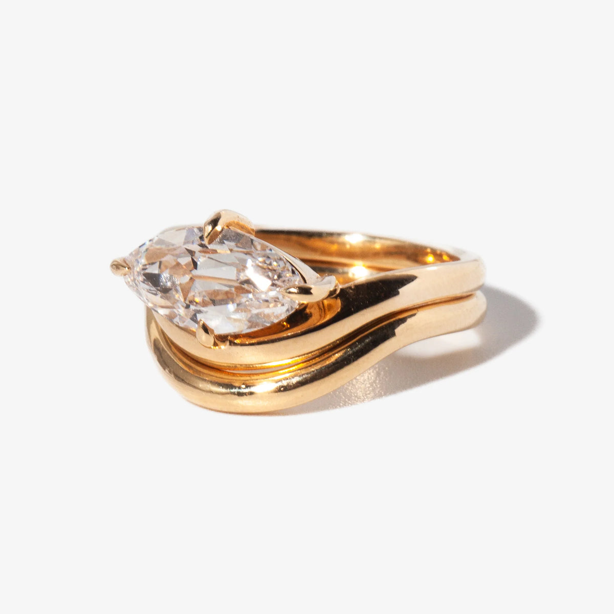 Plain curved wedding band