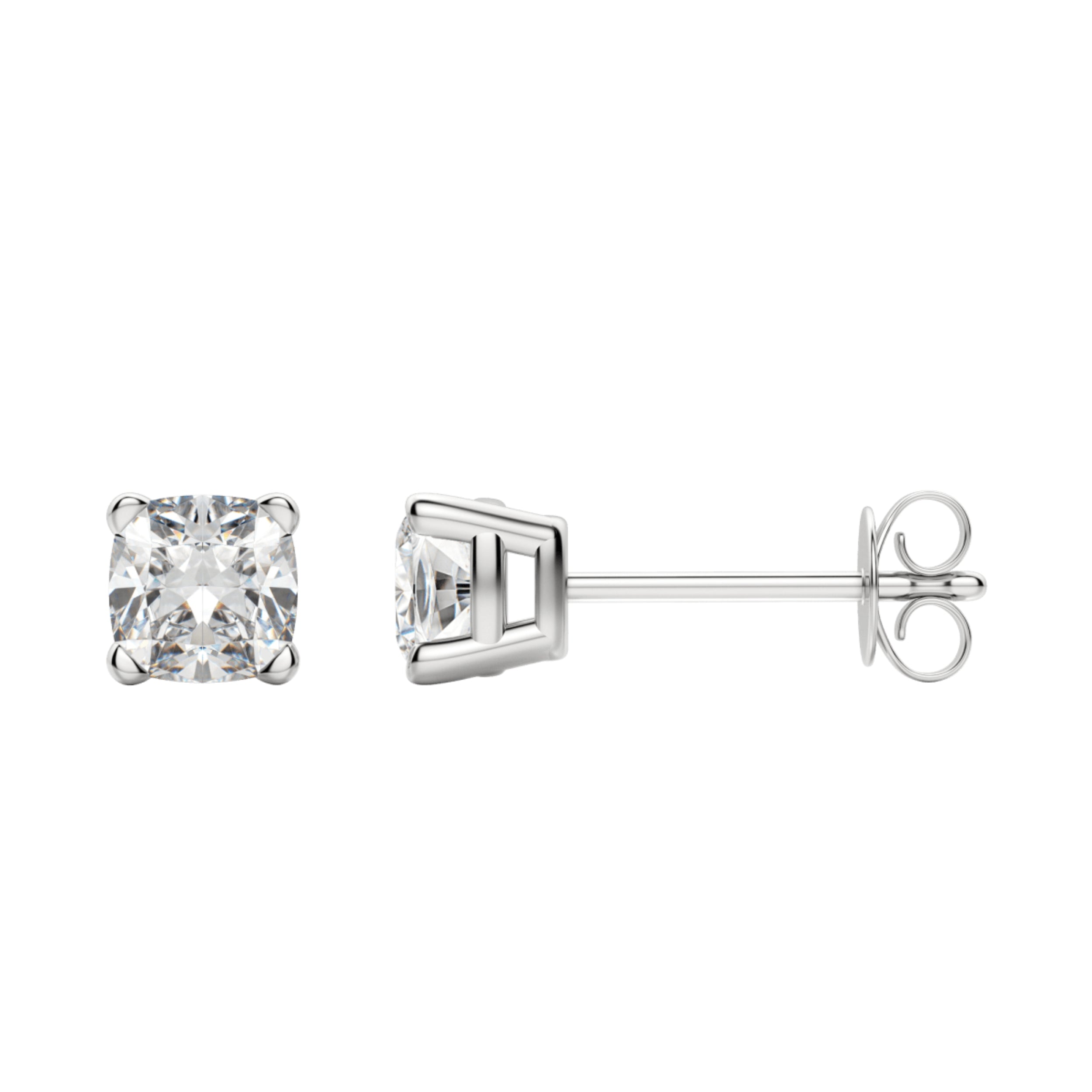 0.50 TCW-1.0 TCW Cushion Cut Moissanite Solitaire Stud Earrings - Camila Brown