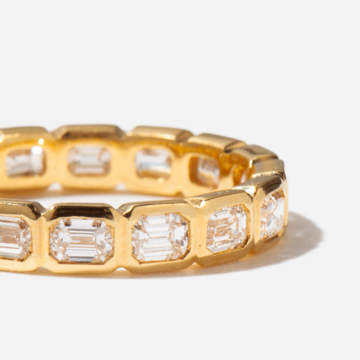 1.50 TCW Emerald CVD Diamond Full Eternity  Wedding Band