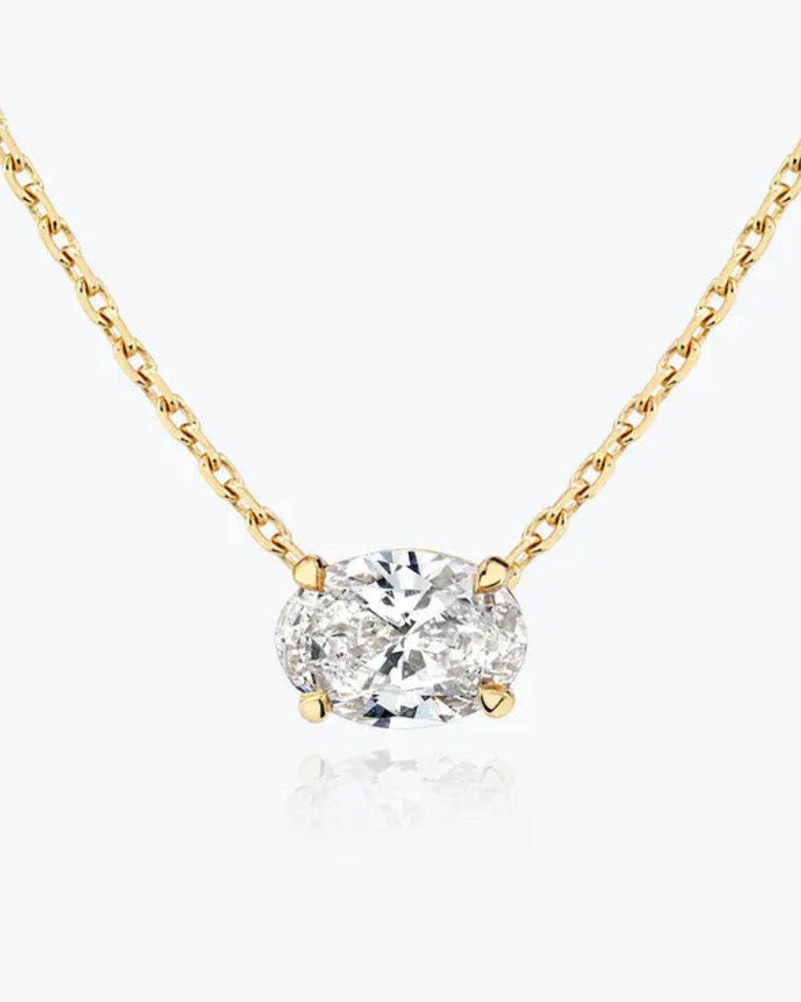 0.25-1.0 CT Oval Moissanite Diamond Solitaire Necklace - Camila Brown