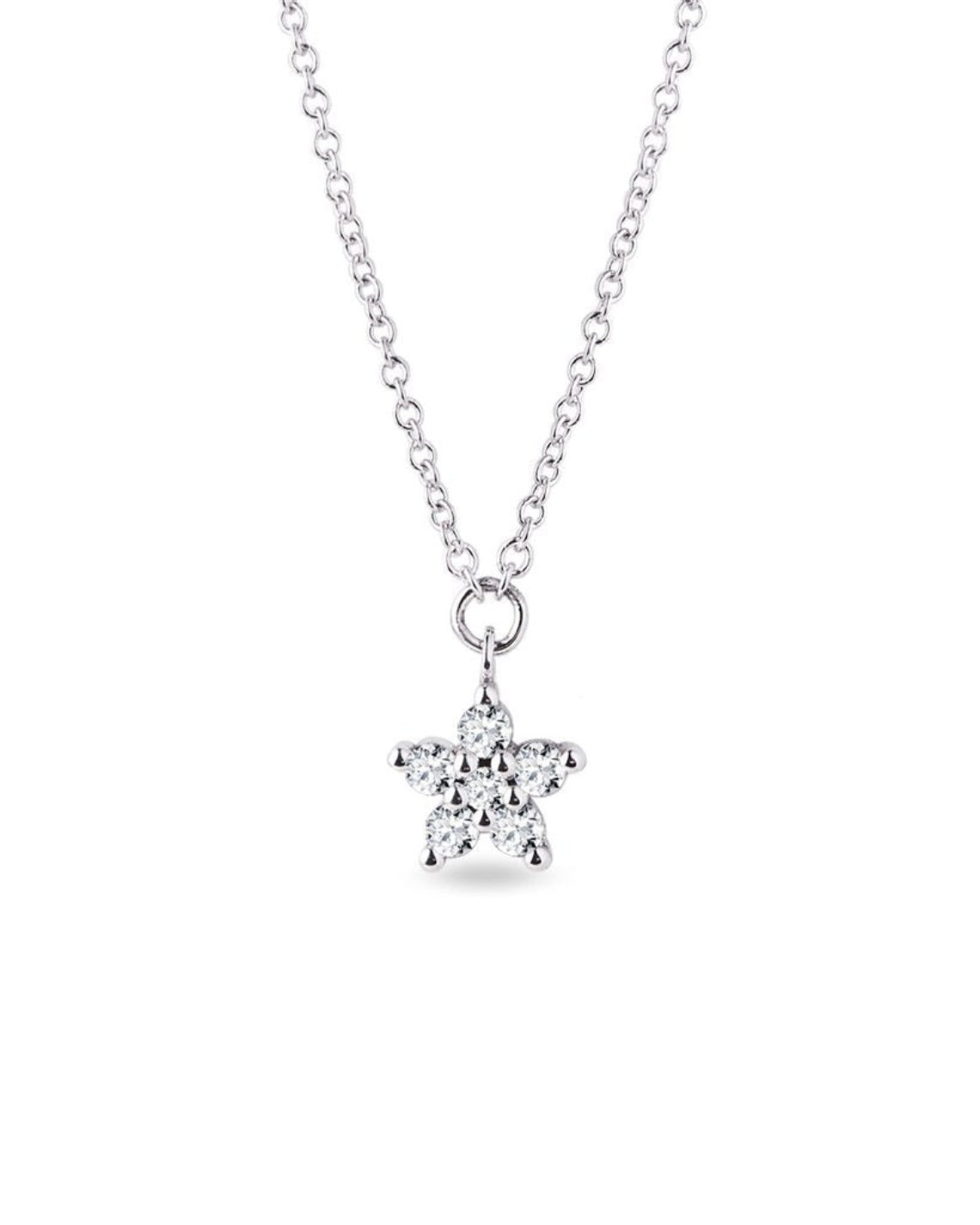 0.10 TCW Round Moissanite Diamond Star Pendent Necklace - Camila Brown